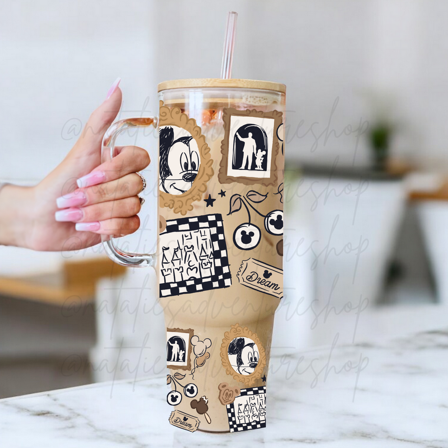 *Pre-Order* Neutral Mouse 40oz Glass Tumbler