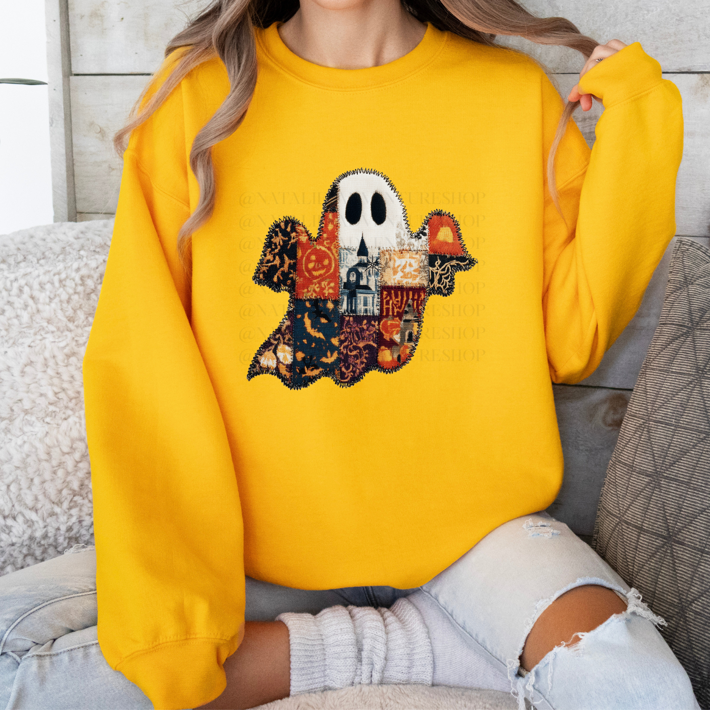 *Pre-Order* Ghost Faux Patch Crewneck