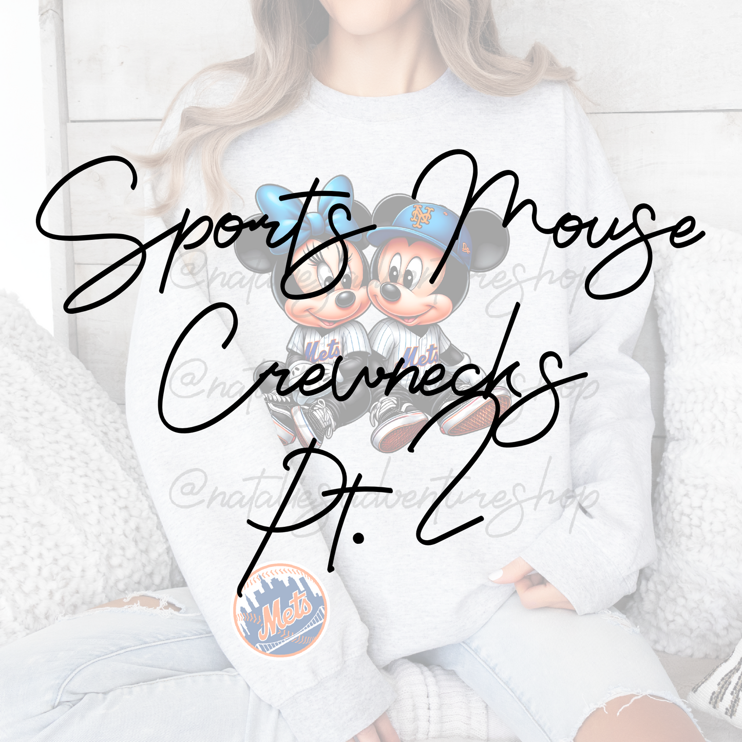 *Pre-Order* Sports Mouse Crewnecks (Angels & Mets) Baseball