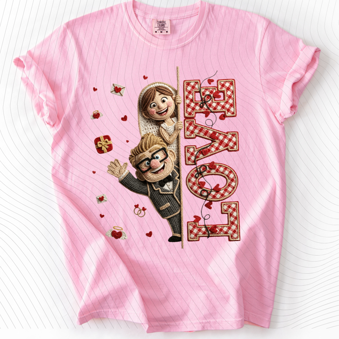 *Pre-Order* C+E Faux Crochet V-Day T-Shirt(Comfort Colors)