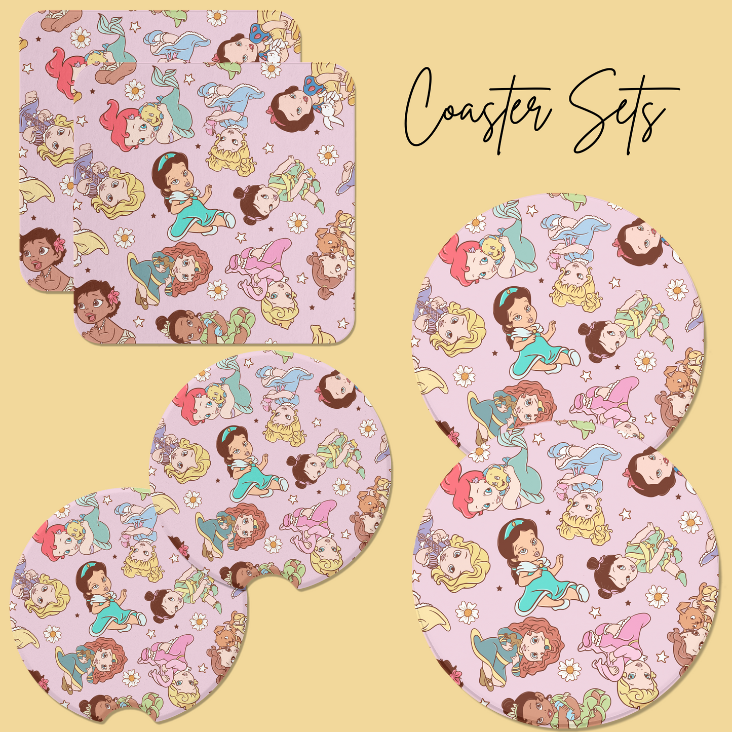 *Pre-Order* Baby Princess Coaster Sets