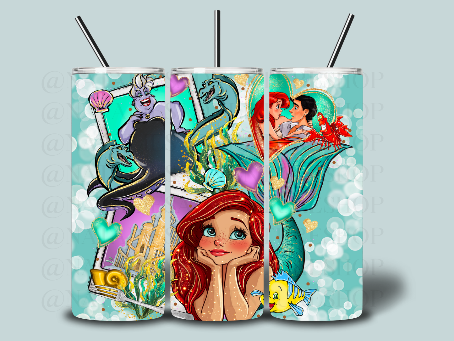 *Pre-Order* Mermaid Cartoon Princess 20oz Stainless Steel Tumbler