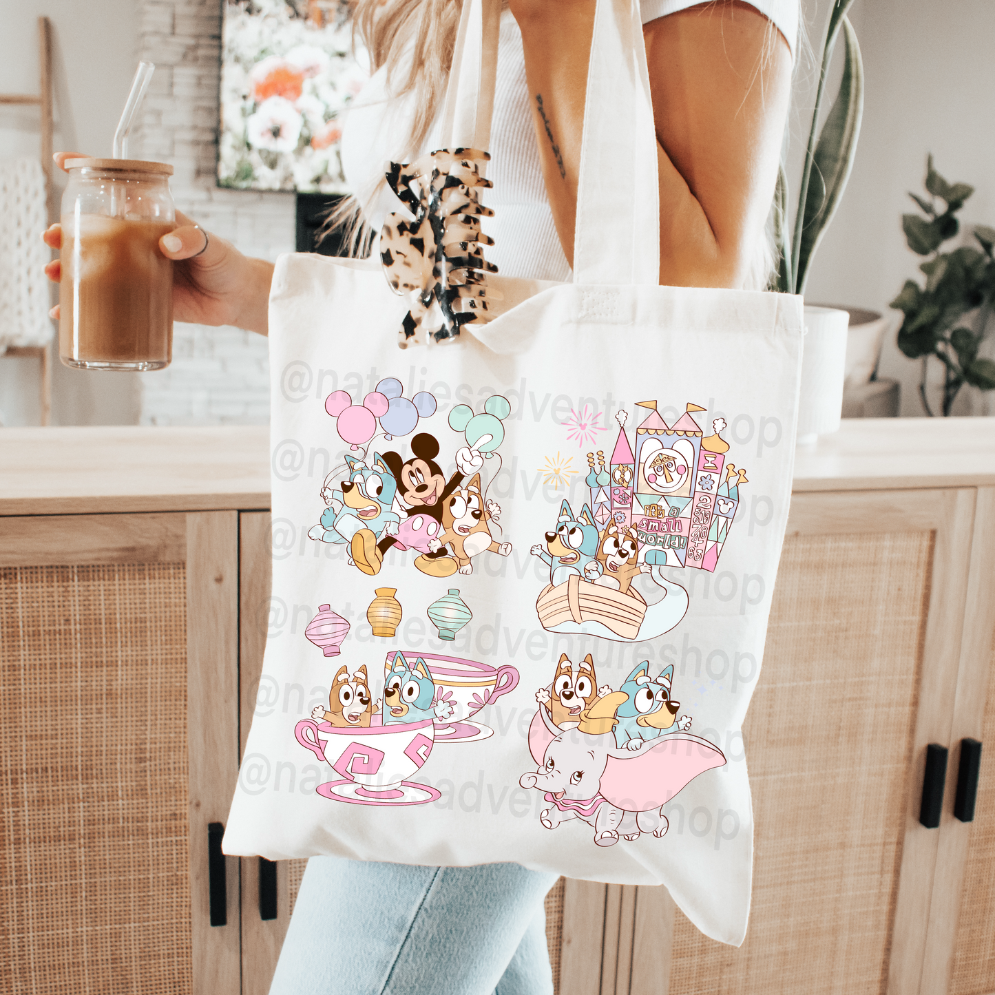 *Pre-Order* Small World Blue Dog Canvas Tote Bag