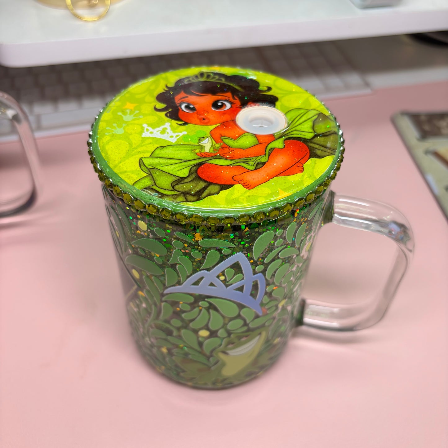 Ready to Ship Tia 15oz Snowglobe Glass Mug