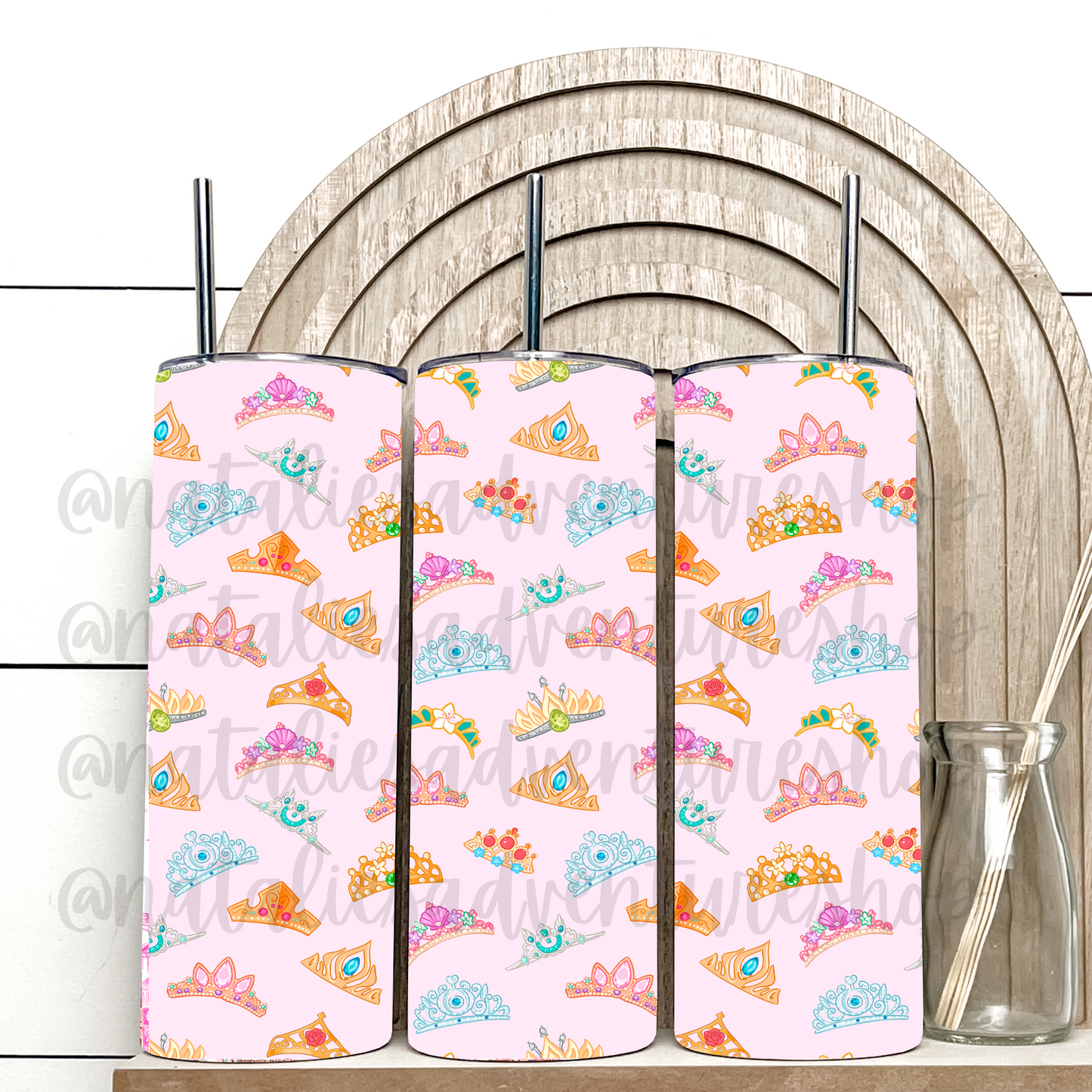 *Pre-Order* Princess Crowns 20oz Stainless Steel Tumbler