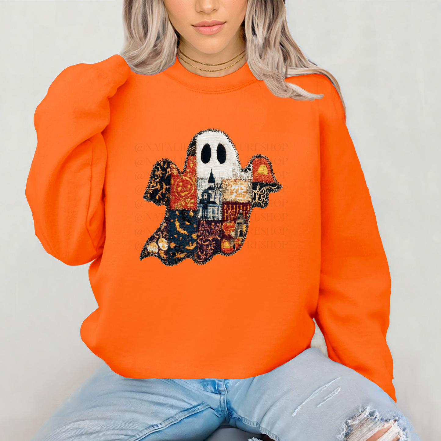 *Pre-Order* Ghost Faux Patch Crewneck
