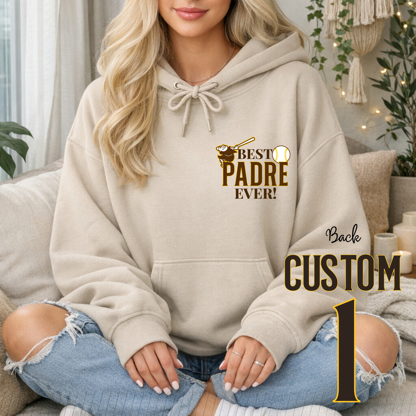 *Pre-Order* Best Padre Ever Hoodie/Crewneck (Please leave name & number you'd like on the back in notes section at checkout)