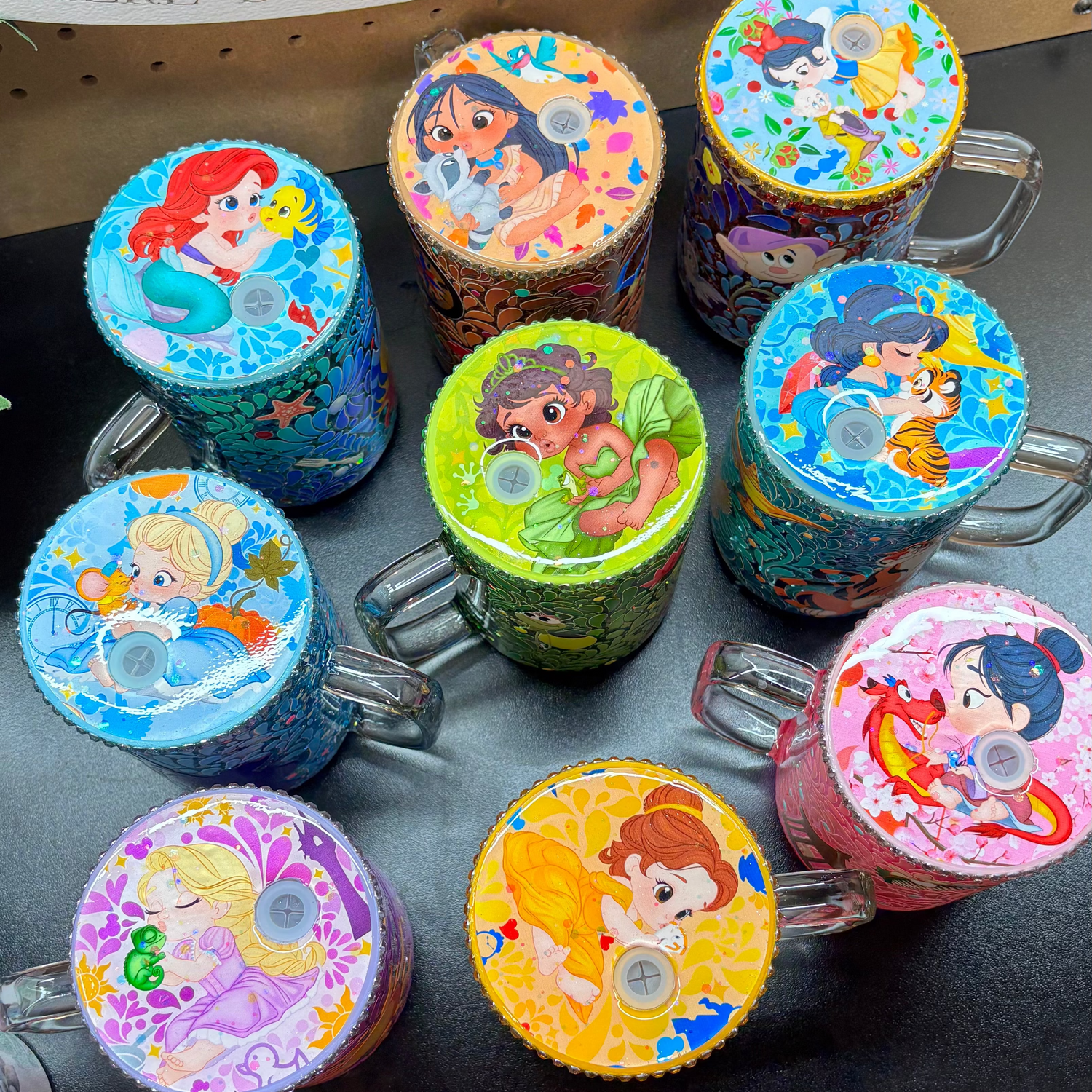 Ready To Ship & Princess snowglobe mugs