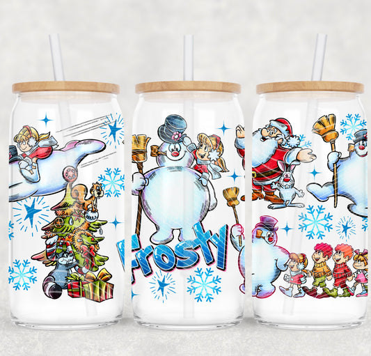 *Pre-Order* Frosty Snowman 16oz Glass Can