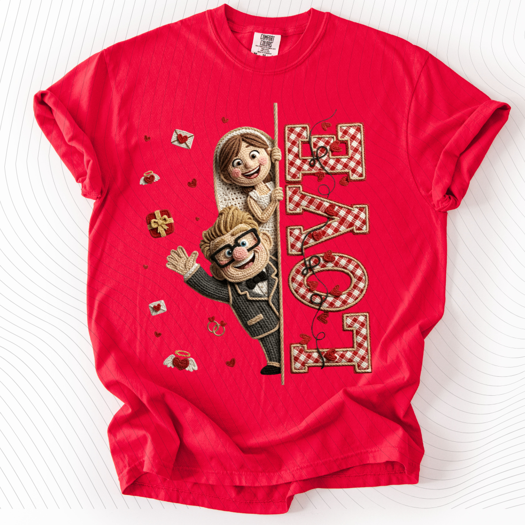 *Pre-Order* C+E Faux Crochet V-Day T-Shirt(Comfort Colors)