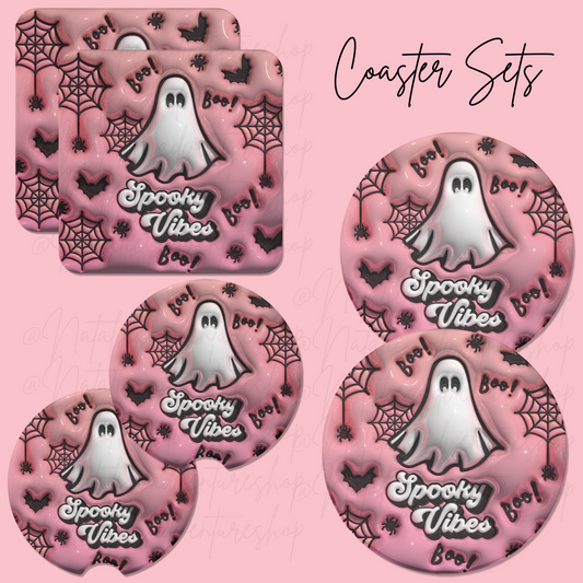 *Pre-Order* Pink Spooky season Coaster Sets