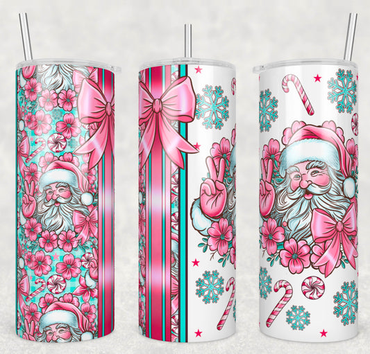 *Pre-Order* Pink Santa 20oz Stainless Steel Tumbler