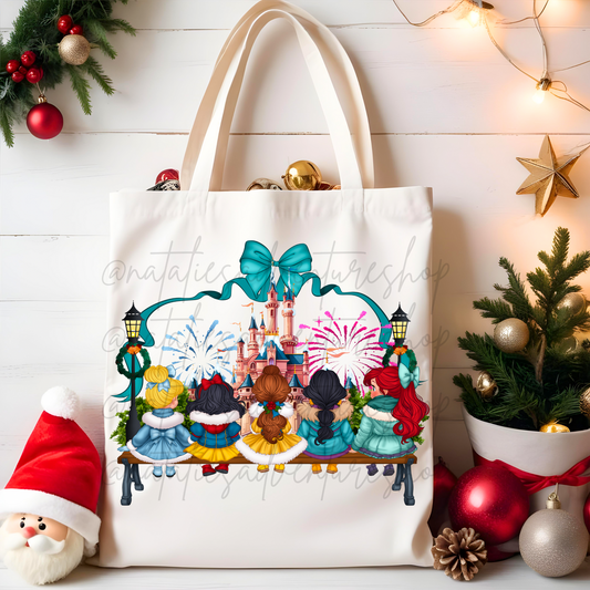 *Pre-Order* Princess Christmas Canvas Tote Bag