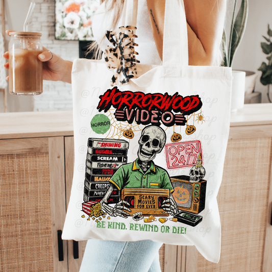 *Pre-Order* HorrorWood Movies Canvas Tote Bag