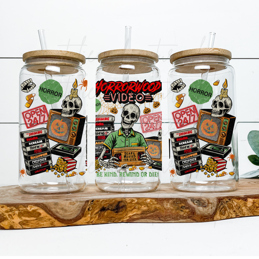 *Pre-Order* Horrorwood Movies 16oz Glass Can