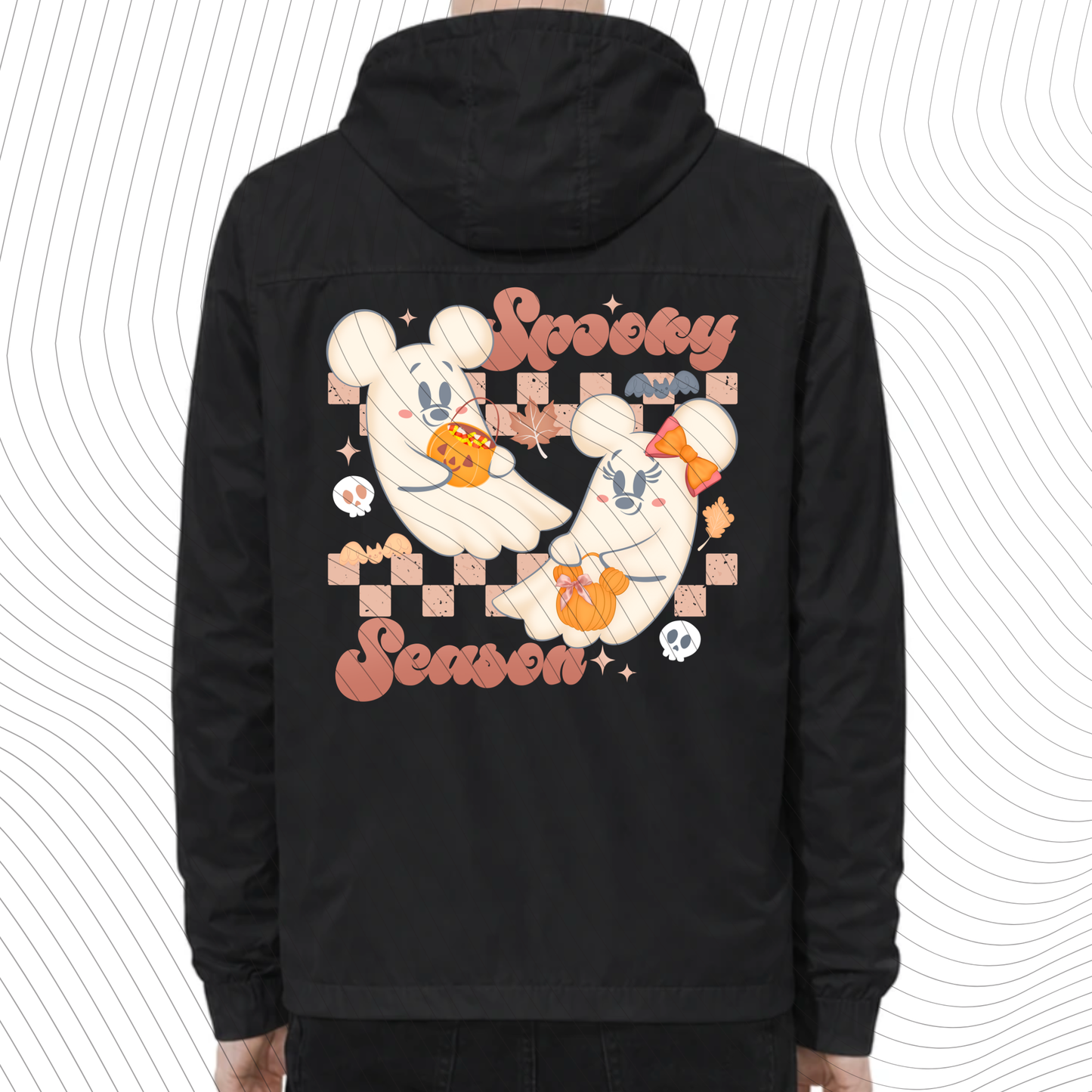 *Pre-Order* Spooky Pink Ghost Windbreaker Pink/Black