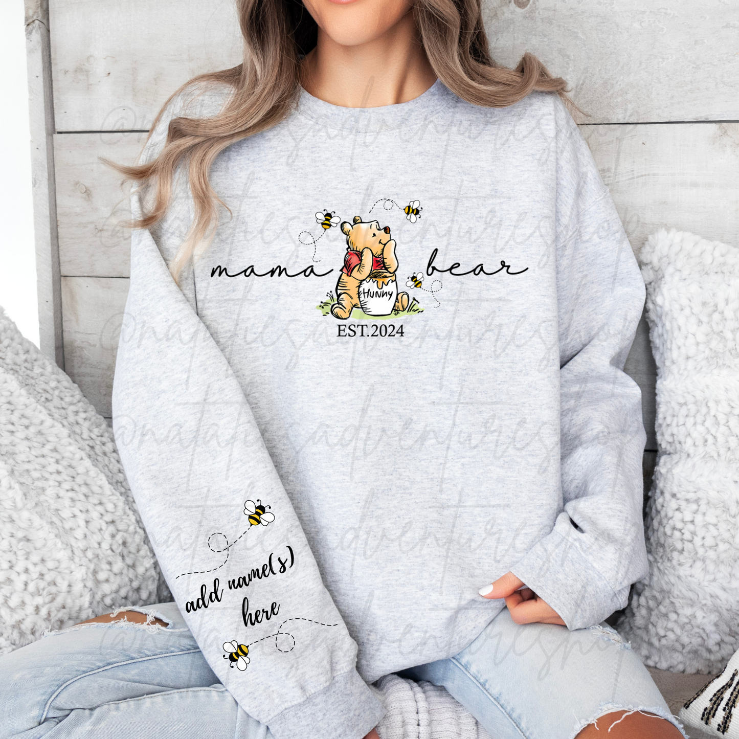 *Pre-Order* Mama Bear Personalized Crewneck (Please email or leave note at checkout names and year for est.)