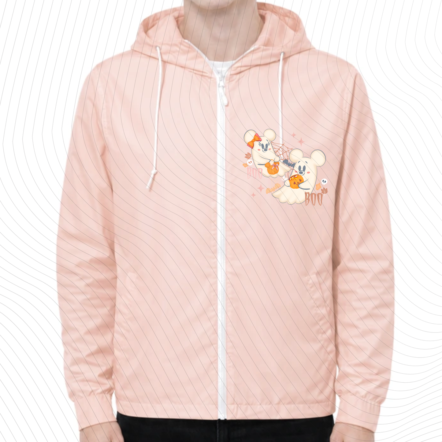 *Pre-Order* Spooky Pink Ghost Windbreaker Pink/Black