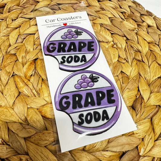 *Pre-Order* Grape Soda Car Coaster Set