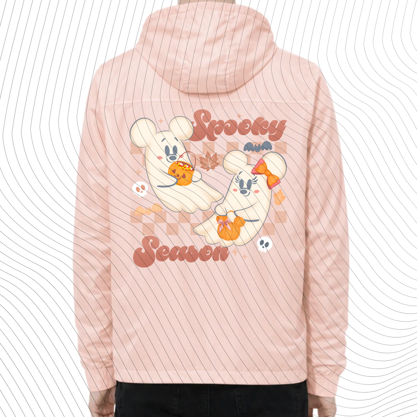 *Pre-Order* Spooky Pink Ghost Windbreaker Pink/Black