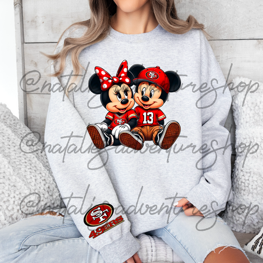 *Pre-Order* Football Mouse Crewneck (SF 49, DALLAS COWB, & KC CHIE)