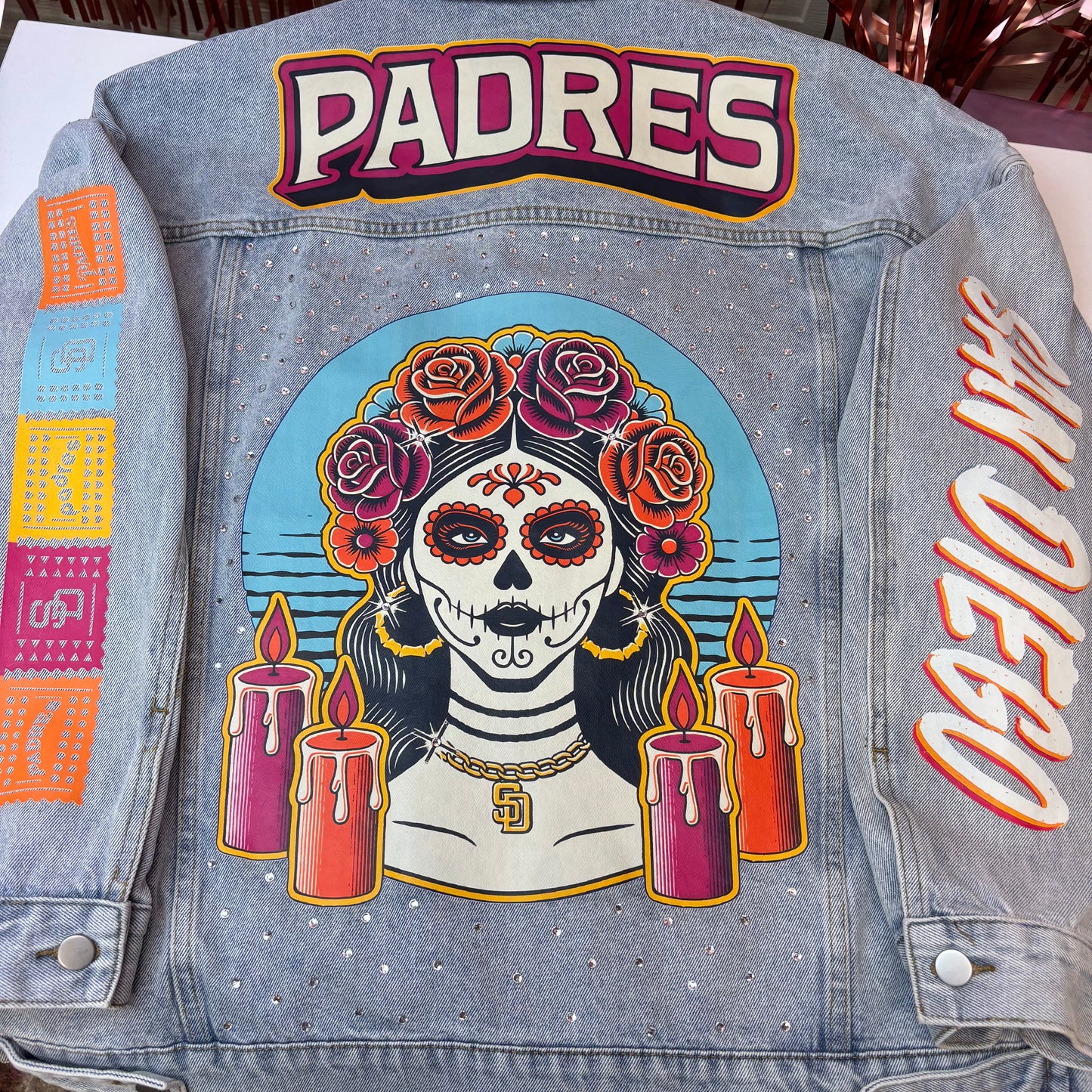 PRE-ORDER SDCC Glass Rhinestone Oversized Denim Jacket (1 week turnaround)