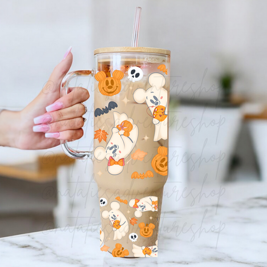 *Pre-Order* Ghosties Pink or Orange 40oz Glass Tumbler