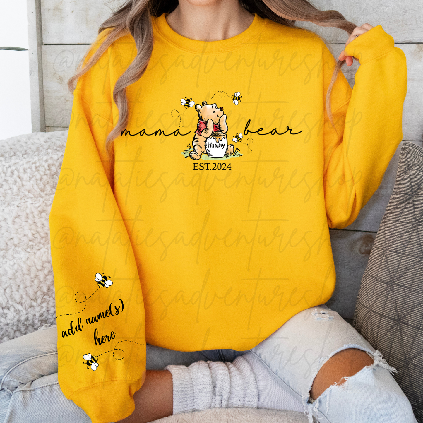 *Pre-Order* Mama Bear Personalized Crewneck (Please email or leave note at checkout names and year for est.)