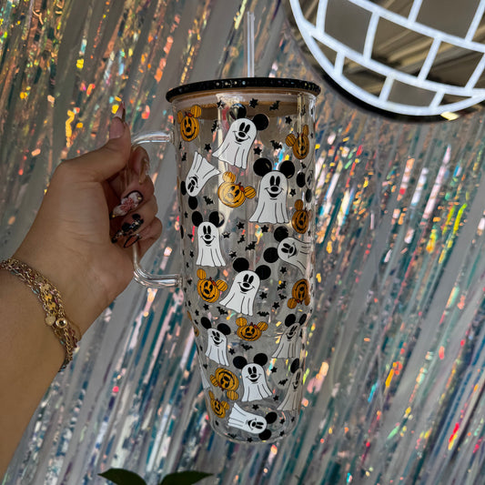 *Pre-Order* Ghost Mouse and Pumpkins 40oz Glass Tumbler