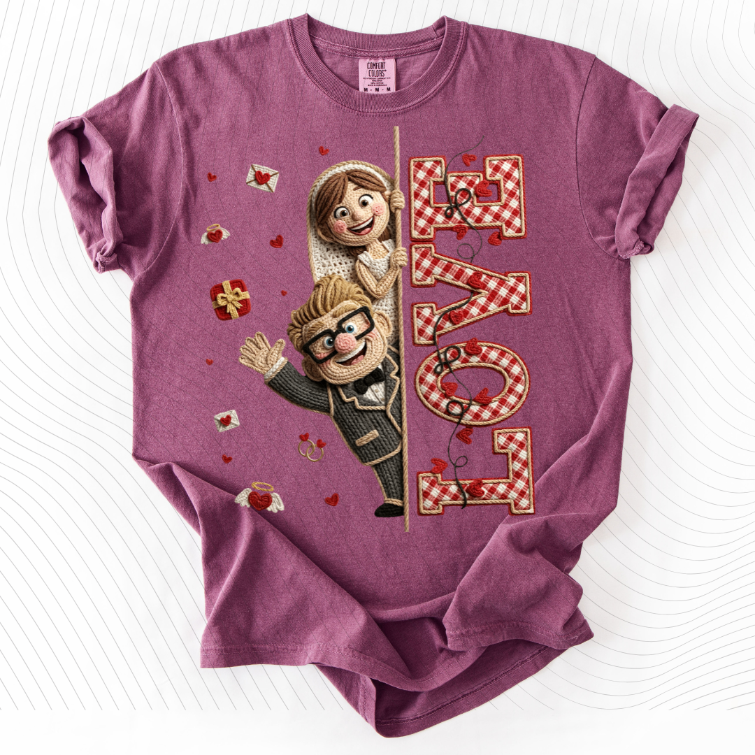 *Pre-Order* C+E Faux Crochet V-Day T-Shirt(Comfort Colors)