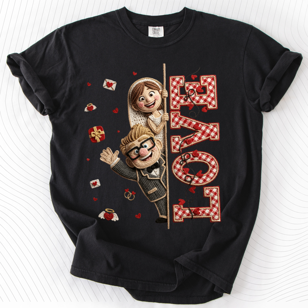 *Pre-Order* C+E Faux Crochet V-Day T-Shirt(Comfort Colors)