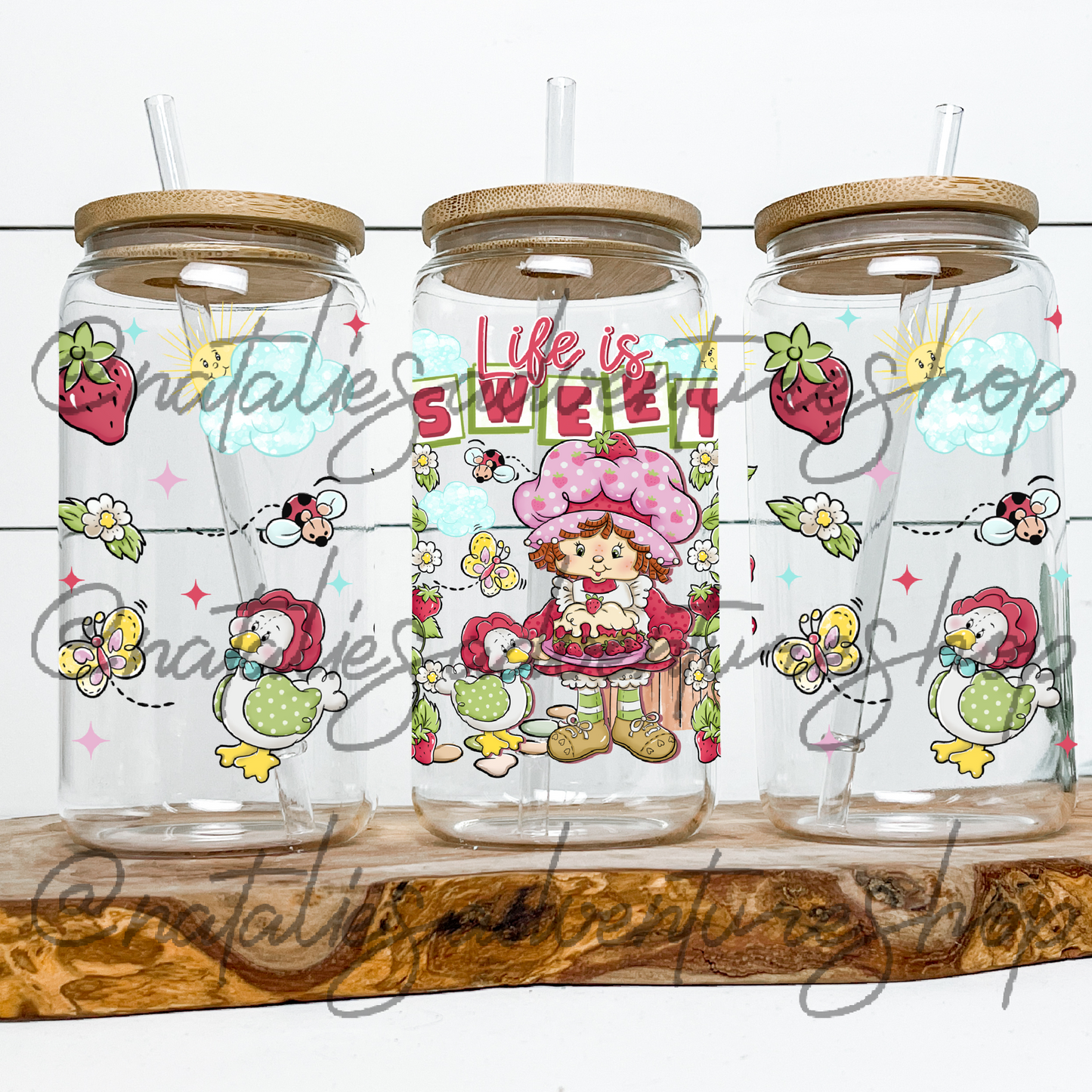 *Pre-Order* Strawberry Life is Sweet 16oz Glass Can