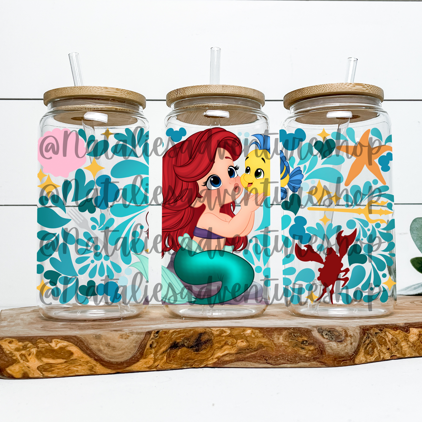 *Pre-Order* Baby Mermaid 16oz Glass Can