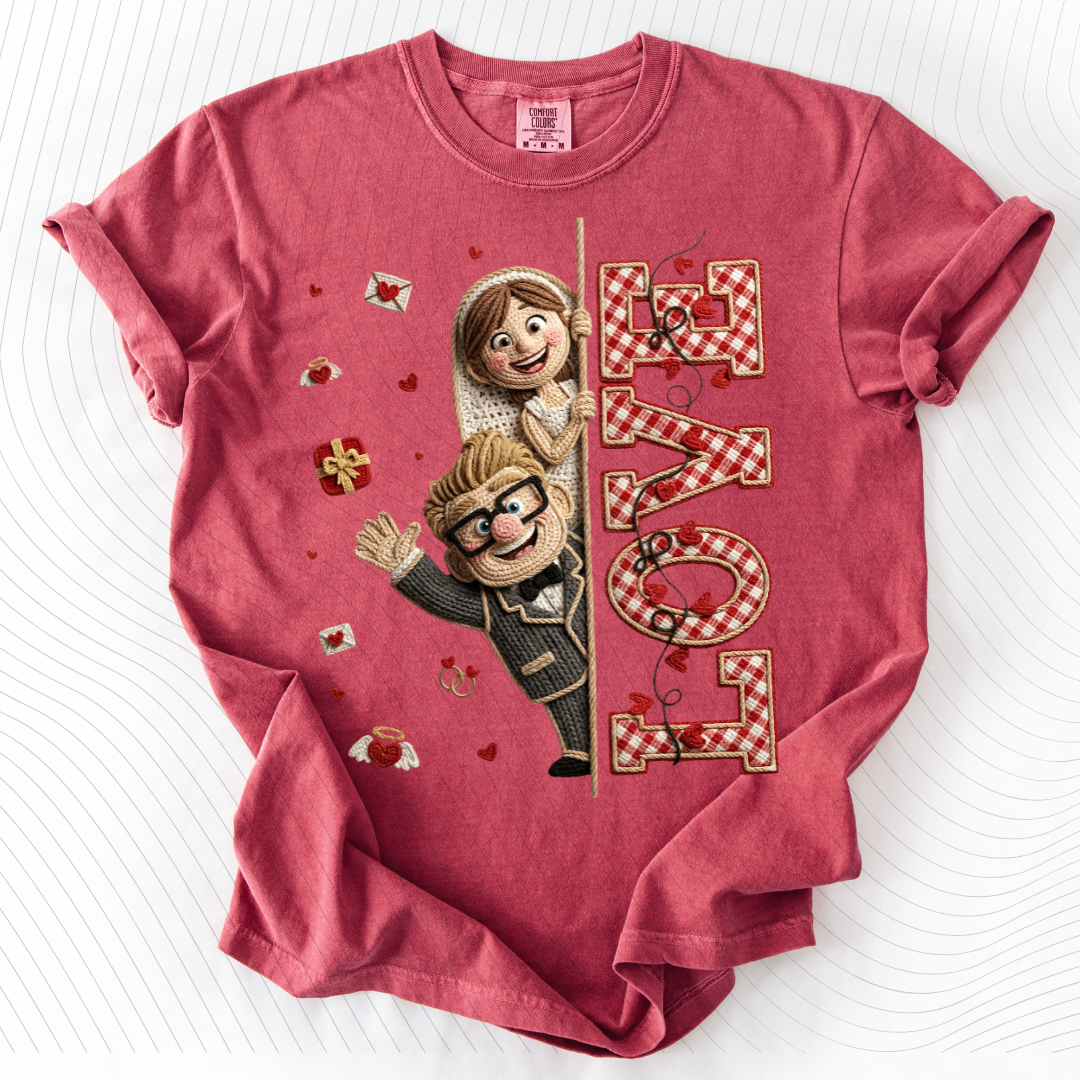 *Pre-Order* C+E Faux Crochet V-Day T-Shirt(Comfort Colors)