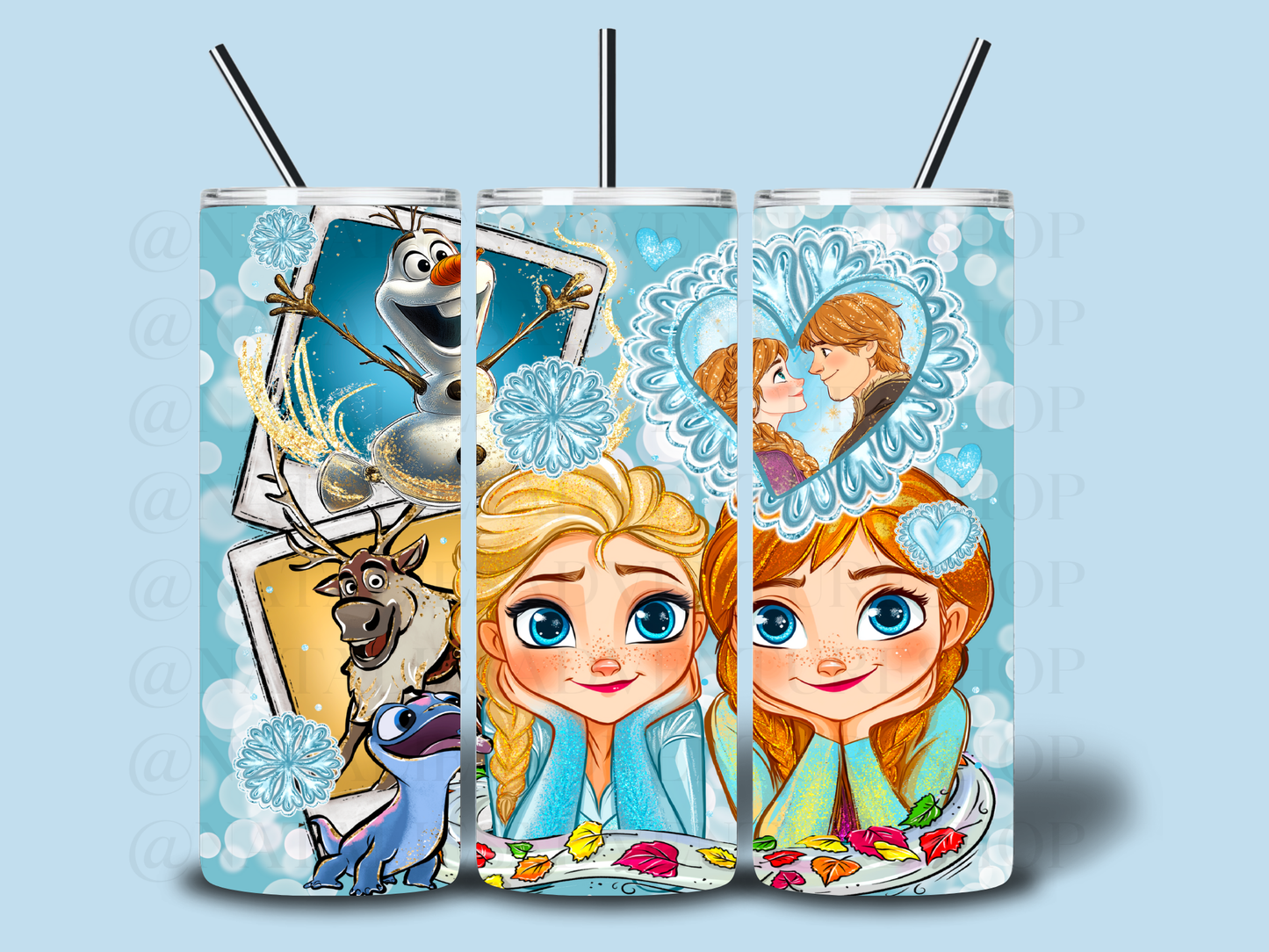 *Pre-Order* Frozen Sisters Cartoon Princess 20oz Stainless Steel Tumbler