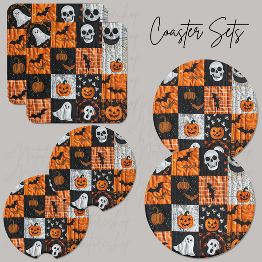 *Pre-Order* Spooky Faux Patch Coaster Sets