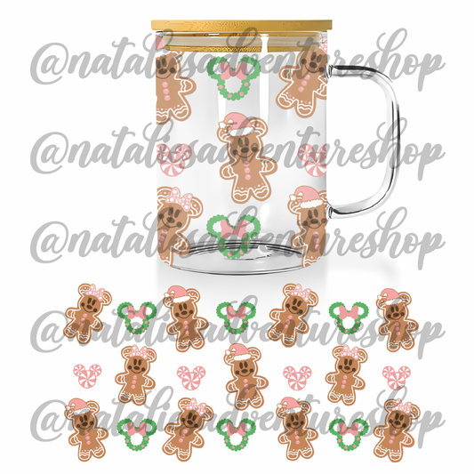 *Pre-Order* Pink Gingerbread Mouse 16oz Glass Mug