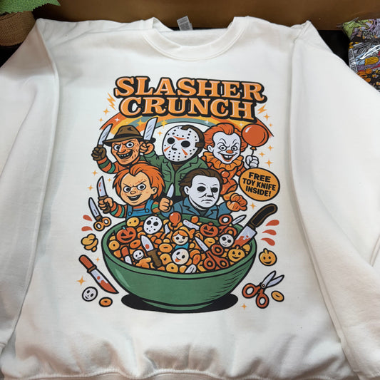 *READY TO SHIP* L Slasher Crunch White Crewneck