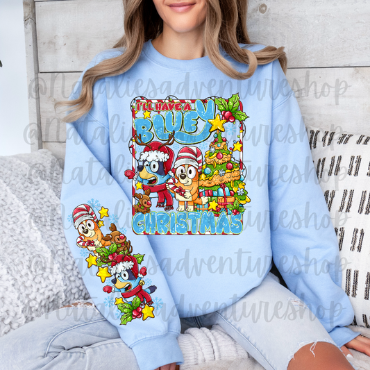 *Pre-Order* Blue Dog Christmas Crewneck