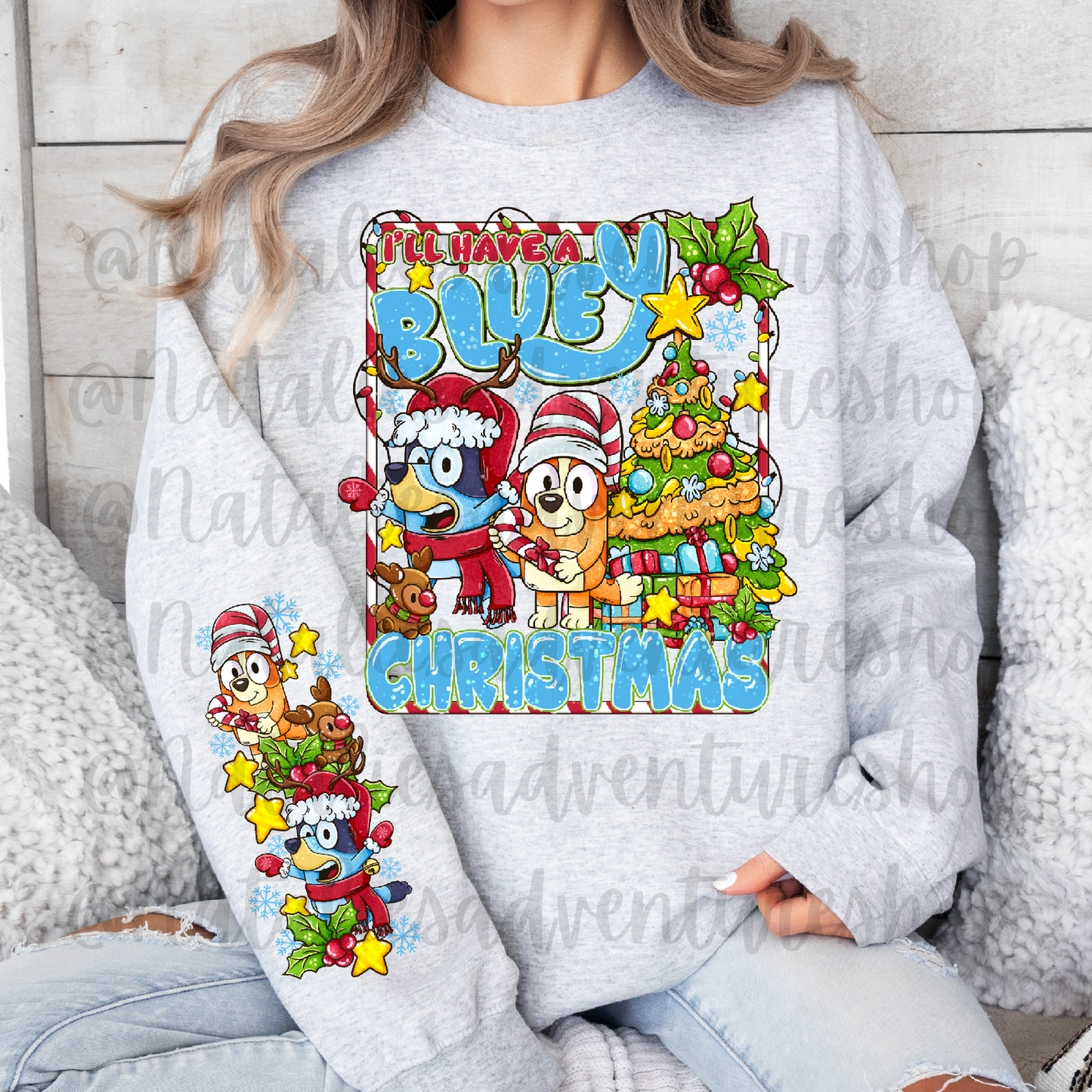 *Pre-Order* Blue Dog Christmas Crewneck