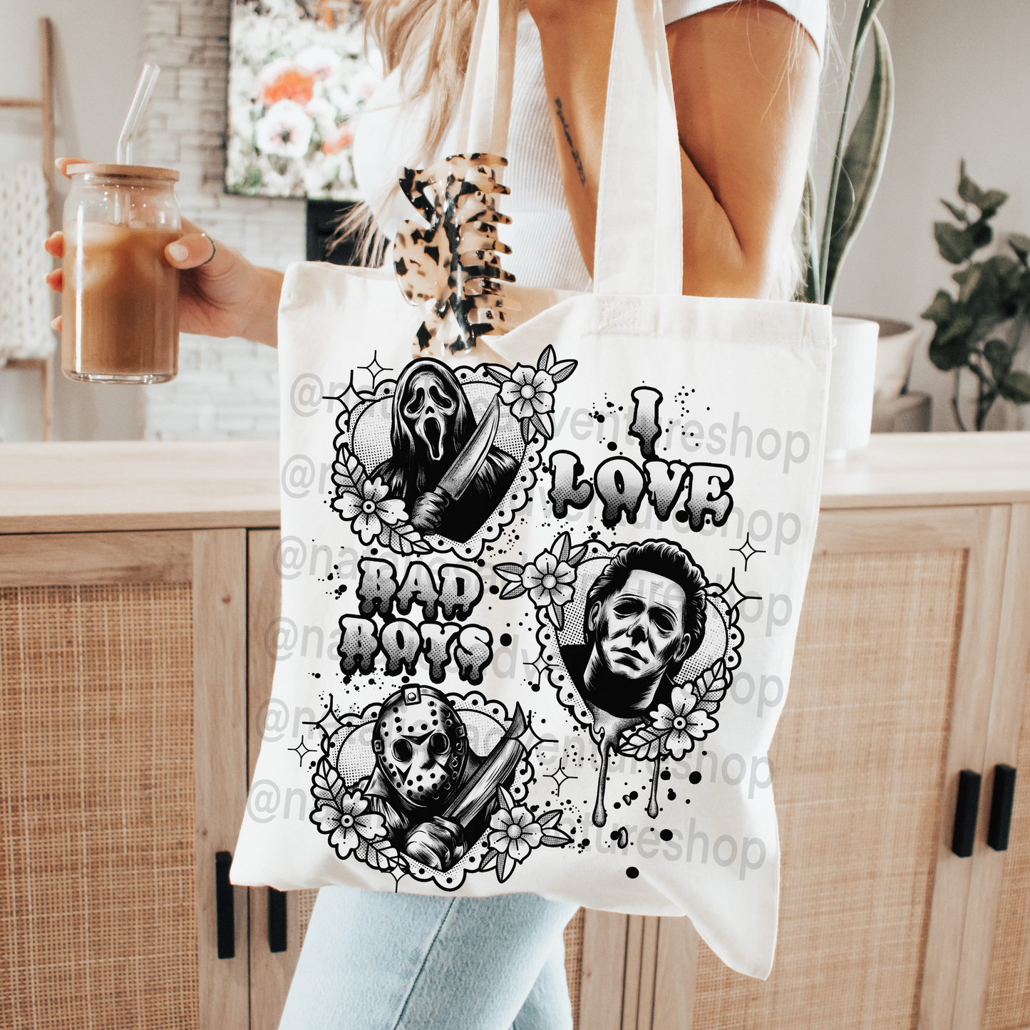 *Pre-Order* I Love Bad Boys Horror Canvas Tote Bag