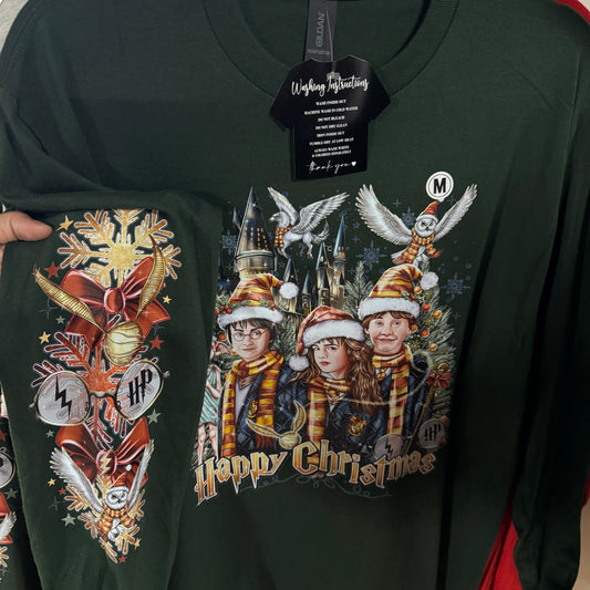 *READY TO SHIP* HP Wizard Happy Christmas Long Sleeve Shirt SIZE M