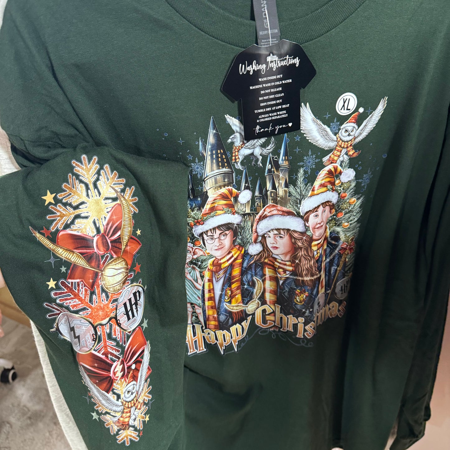 *READY TO SHIP* HP Wizard Happy Christmas Long Sleeve Shirt SIZE XL