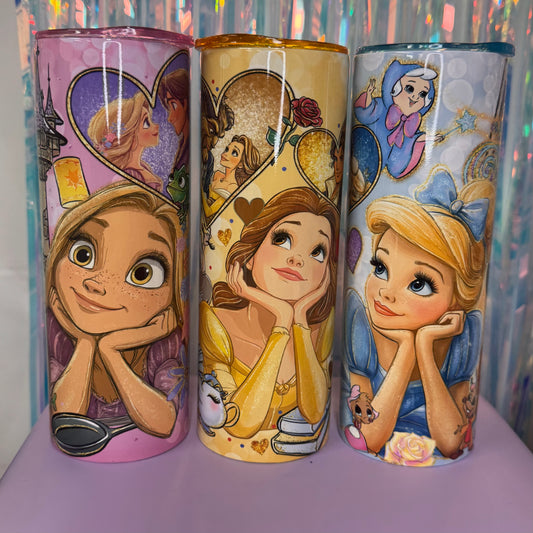 Ready to Ship Princess 20oz Tumbler with Colored Lid