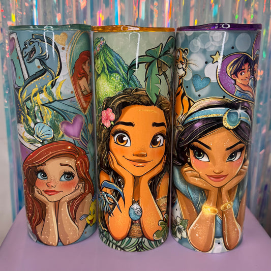 Ready to Ship Princess 20oz Tumbler with Colored Lid