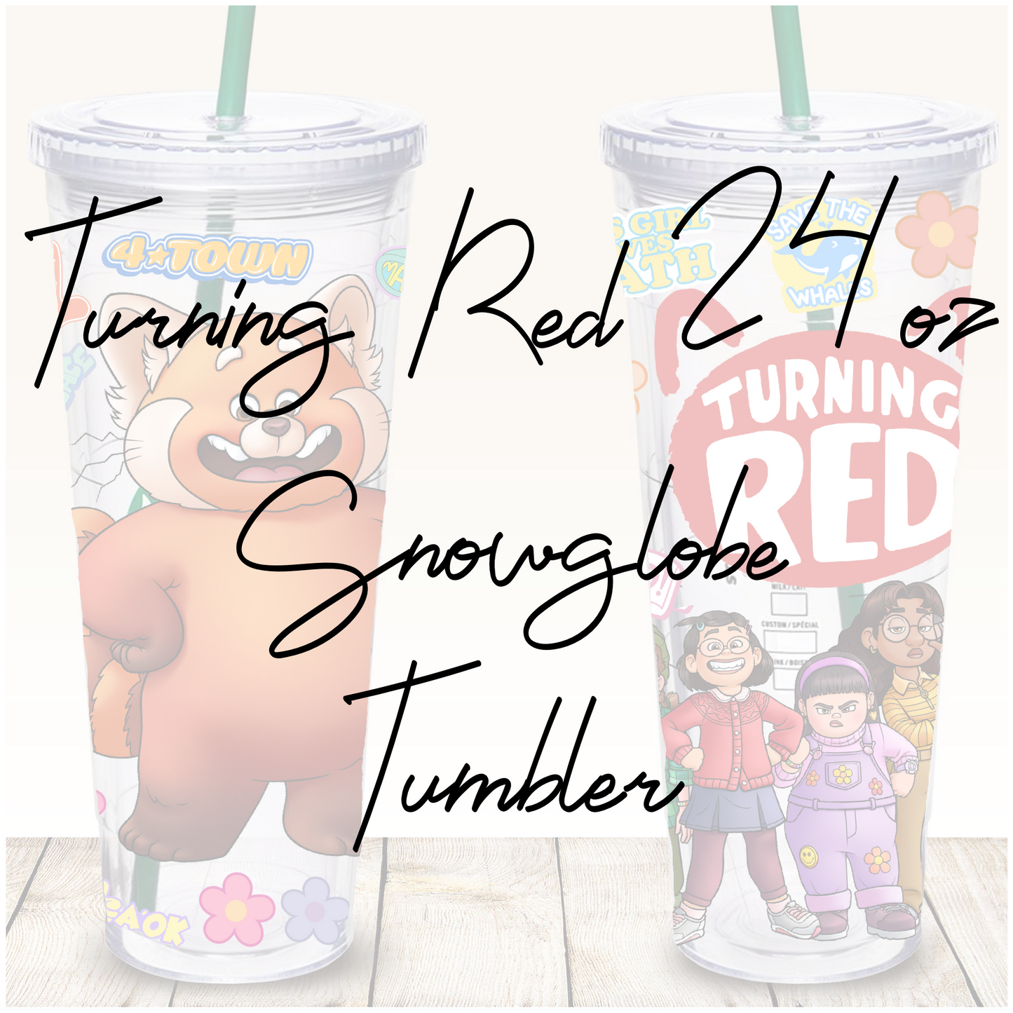 *Pre-Order* Turning Red 24oz Snowglobe Tumbler