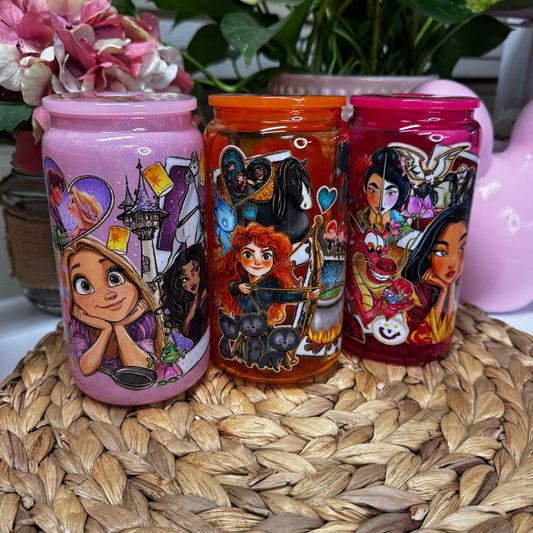 *READY TO SHIP* MISC. Princess 16oz Glass Cans