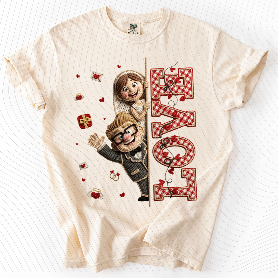 *Pre-Order* C+E Faux Crochet V-Day T-Shirt(Comfort Colors)