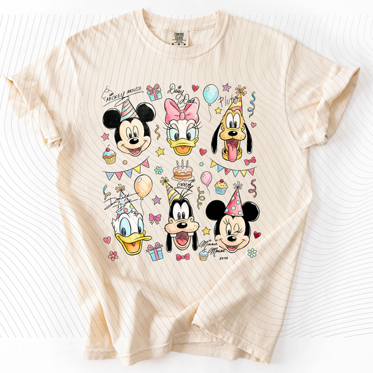 *Pre-Order* Mouse and Friends Birthday T-Shirt(Comfort Colors)