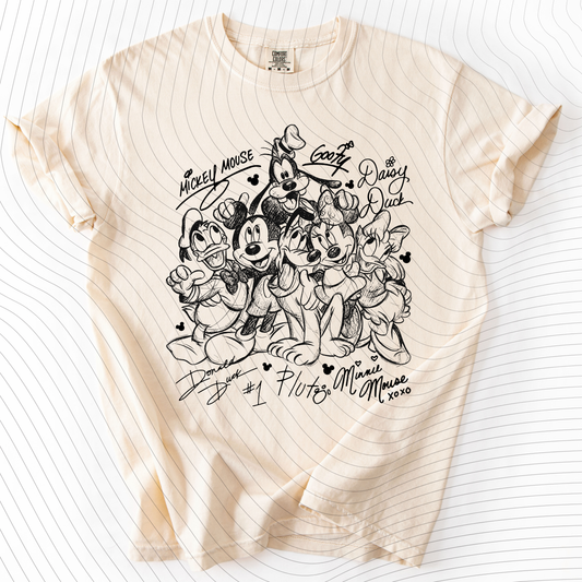 *Pre-Order* Mouse and Friend Sketch T-Shirt(Comfort Colors)